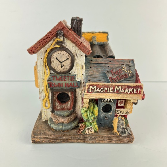 FIGI Graphics Town Square Birdhouse Tweetie Town Hall Composite Miniature - Picture 1 of 6